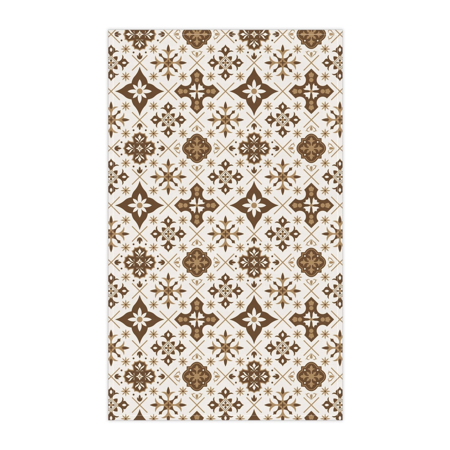 Set of 2 brown talavera tiles tea towels for Hispanic, Latin and Mexican kitchen decor. Brown Talavera Kitchen towel