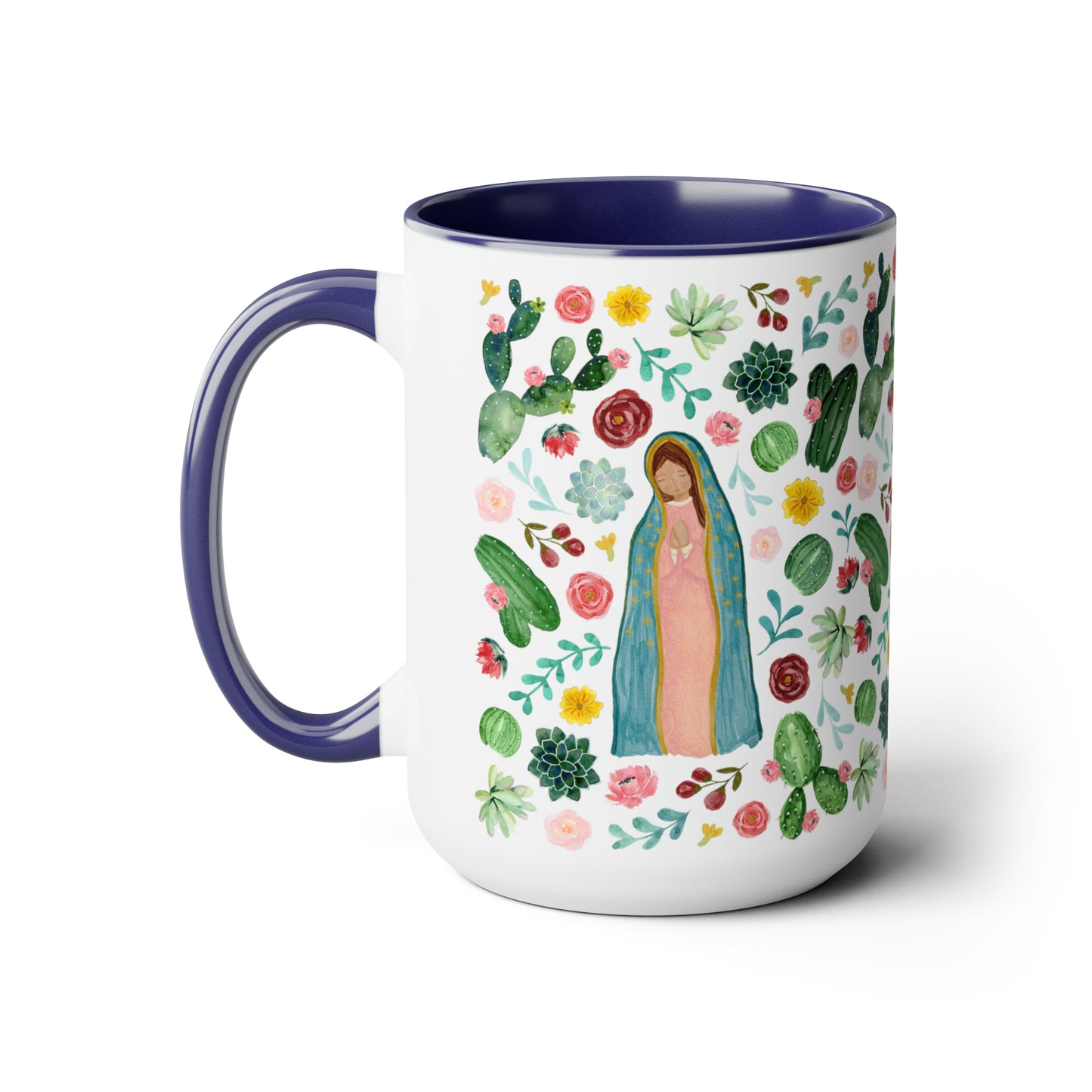 Virgen de Guadalupe Coffee Mugs, 15oz for mother, friends. Catholic gift for her. Virgencita cup.