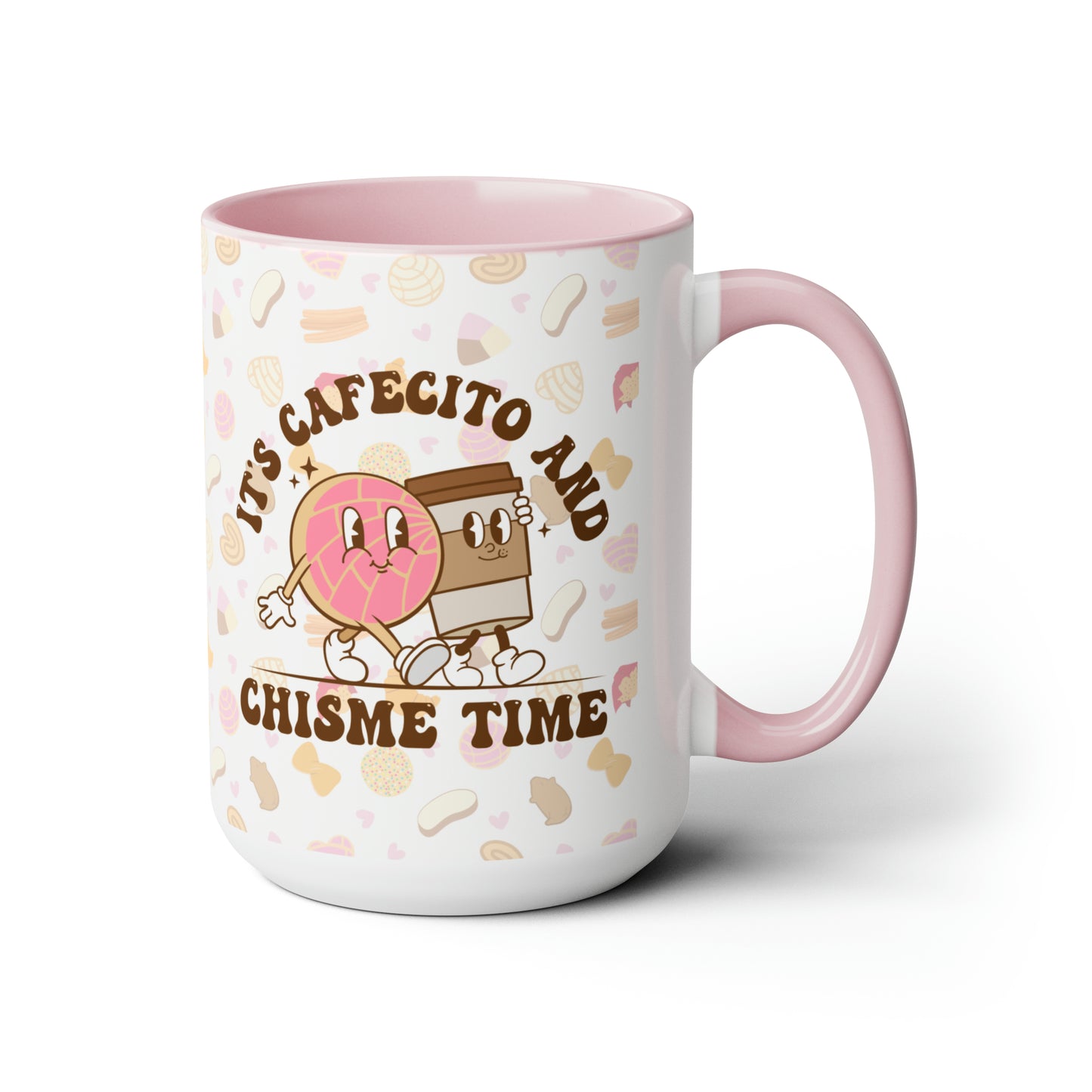 Cafecito and chisme time Coffee Mugs, 15oz for godmother, Mexican mom or Latin friend. Christmas gift for Mexican friends!!
