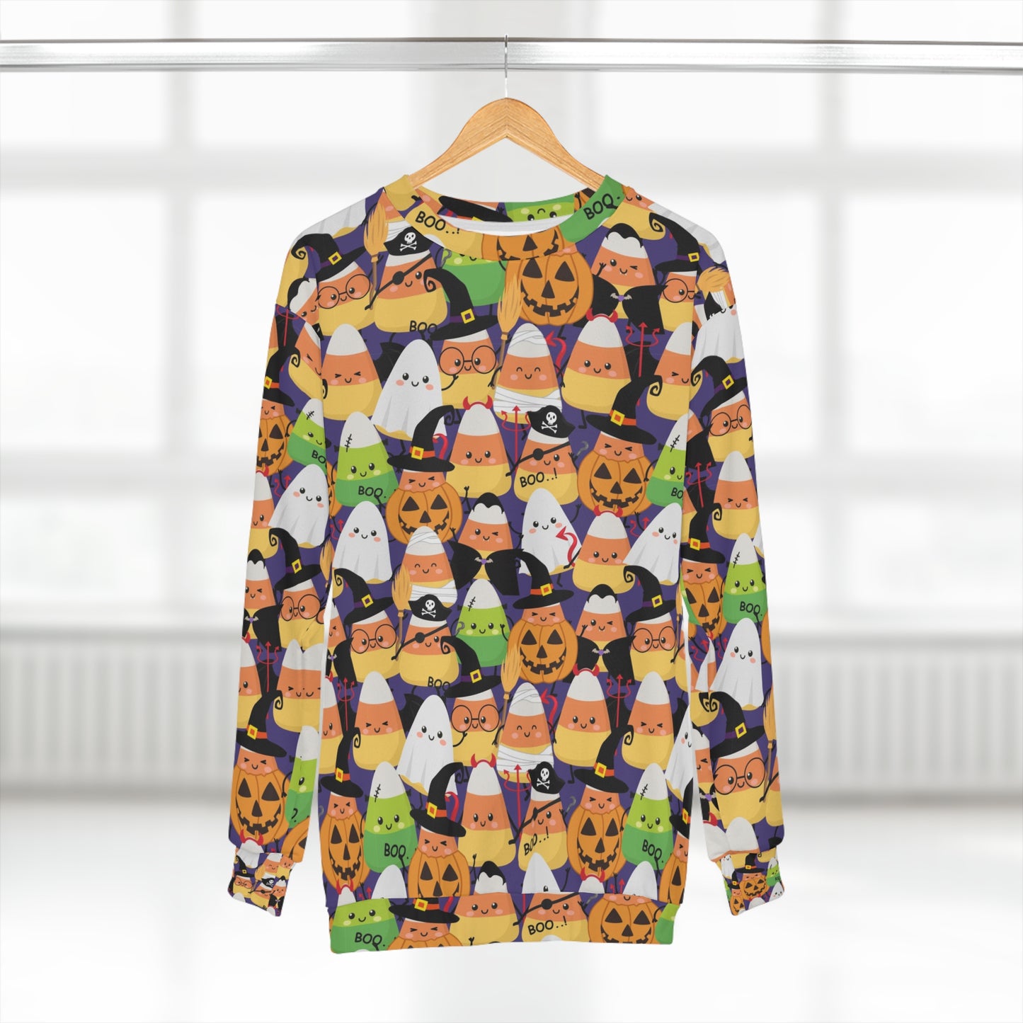 Cute candy corn with Halloween costumes Unisex Sweatshirt for Halloween lover and candy corn lover. LIMITED TIME.