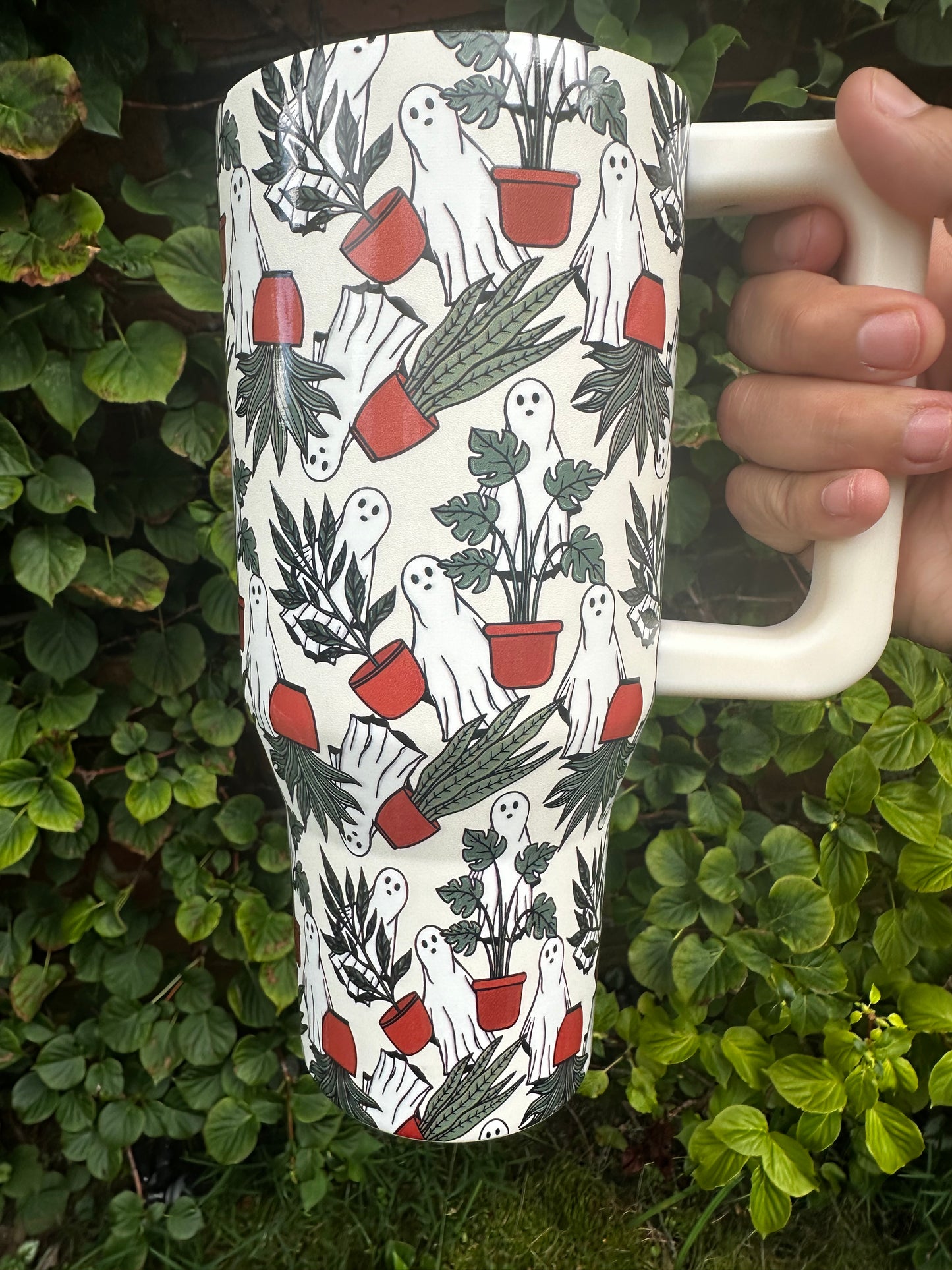 Potted Plants and Ghost Tumbler for Plant Lady, Plant Daddy and Halloween Lover - Drinkware - 32oz tumbler Bottle