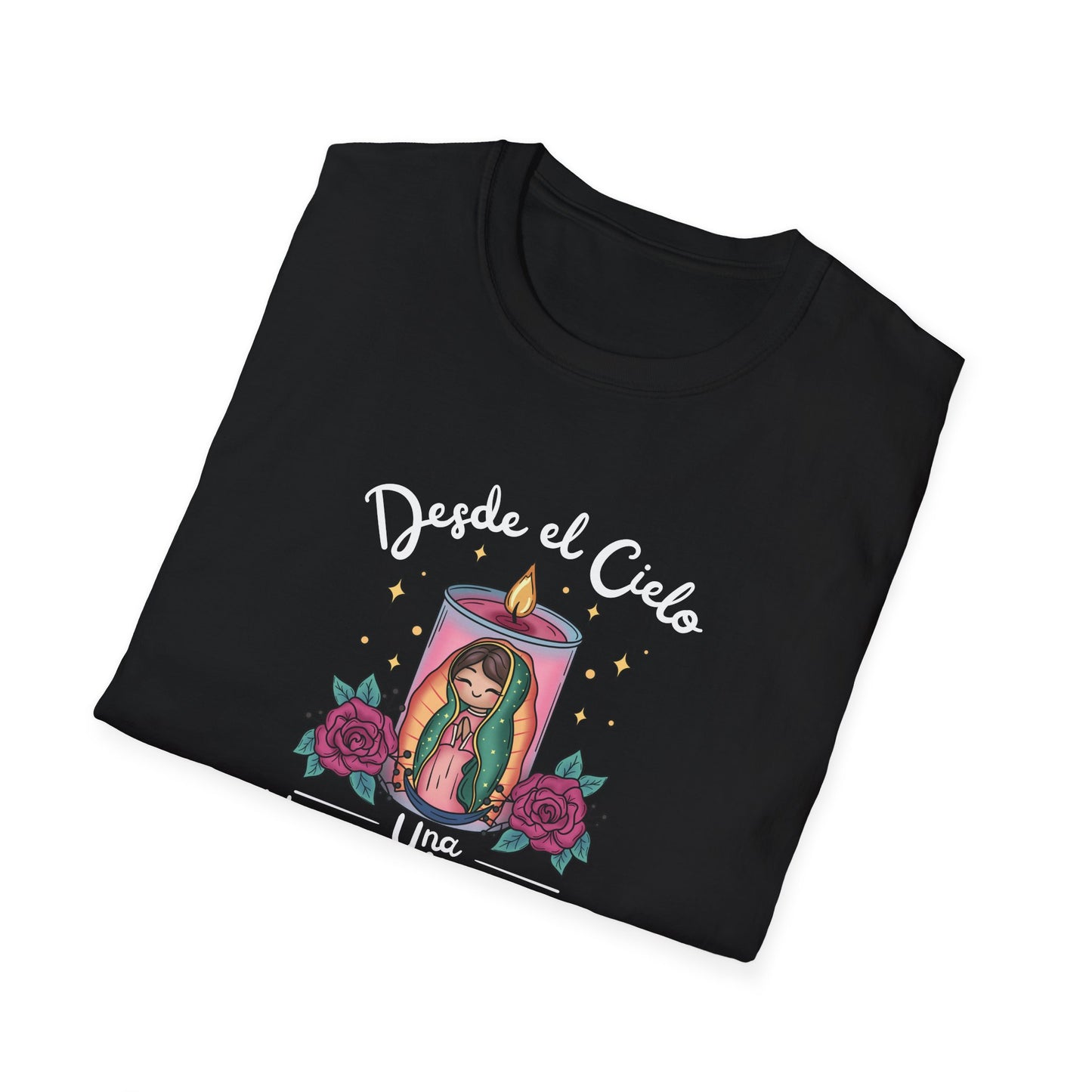 Virgencita T-Shirt — "Desde el cielo una hermosa mañana"