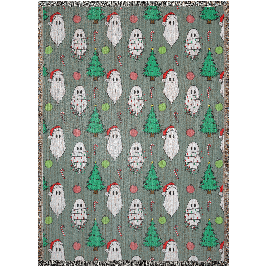 Christmas ghosts cotton Woven Blanket