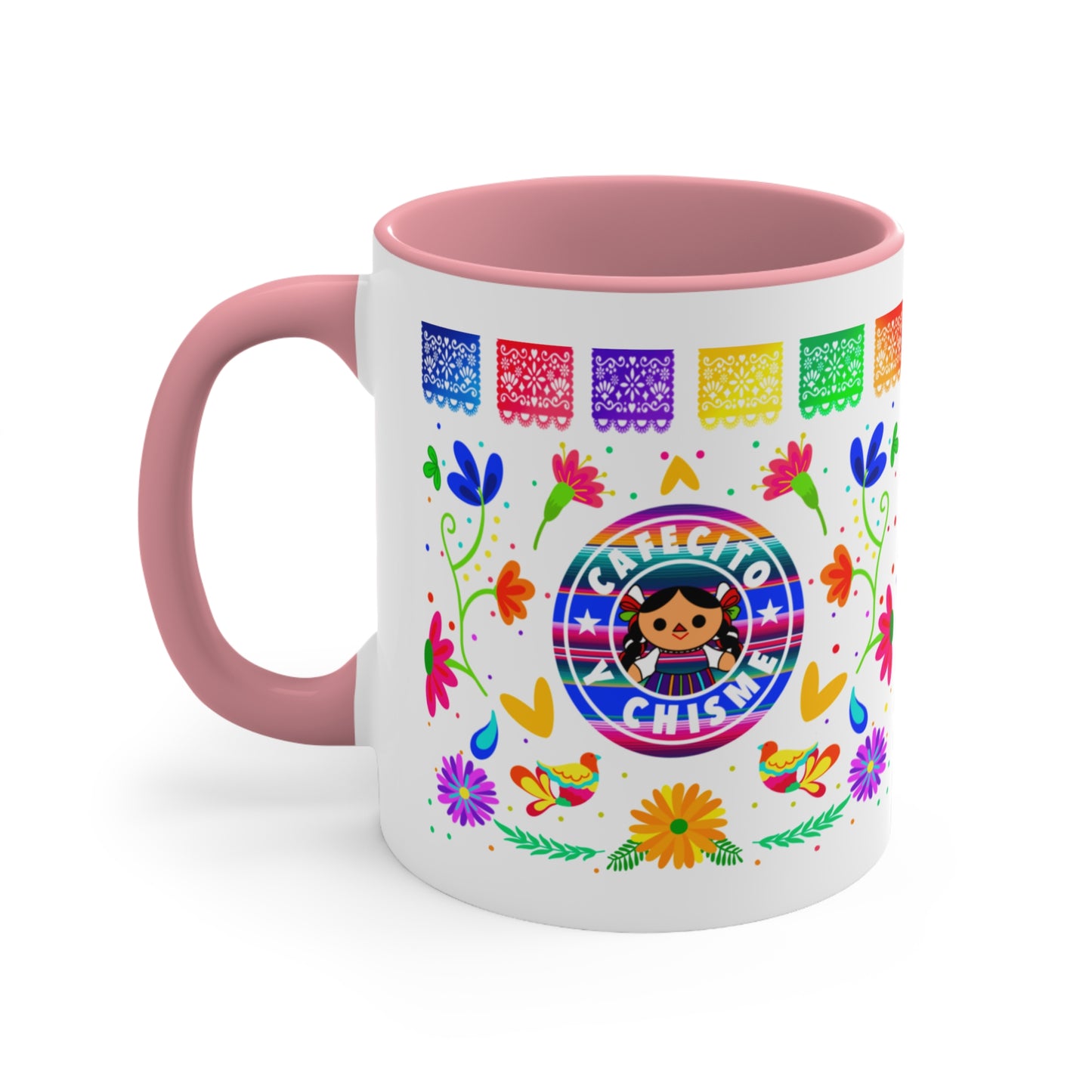 Cafecito y chisme Coffee Mug, 11oz. Mexican mug for her. Mexican gift ideas for woman. Café y chisme