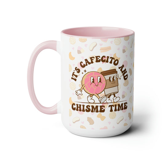 Cafecito and chisme time Coffee Mugs, 15oz for godmother, Mexican mom or Latin friend. Christmas gift for Mexican friends!!