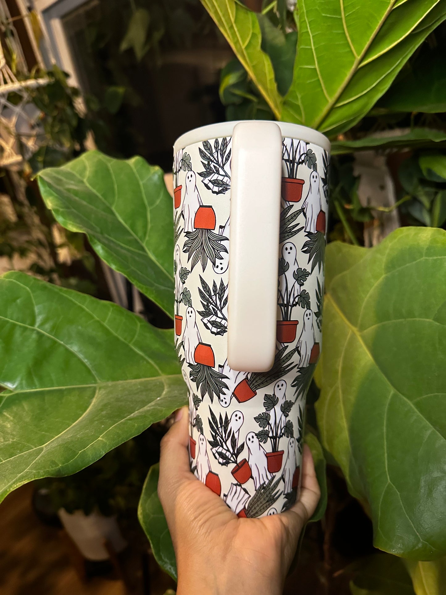 Potted Plants and Ghost Tumbler for Plant Lady, Plant Daddy and Halloween Lover - Drinkware - 32oz tumbler Bottle