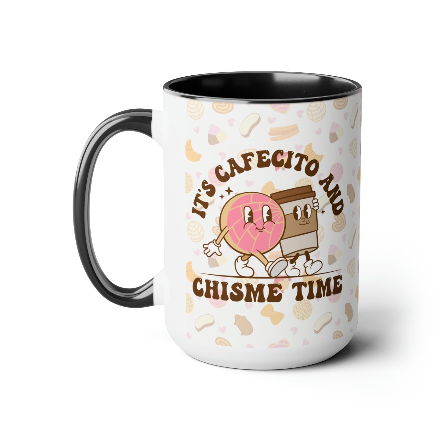 Cafecito and chisme time Coffee Mugs, 15oz for godmother, Mexican mom or Latin friend. Christmas gift for Mexican friends!!