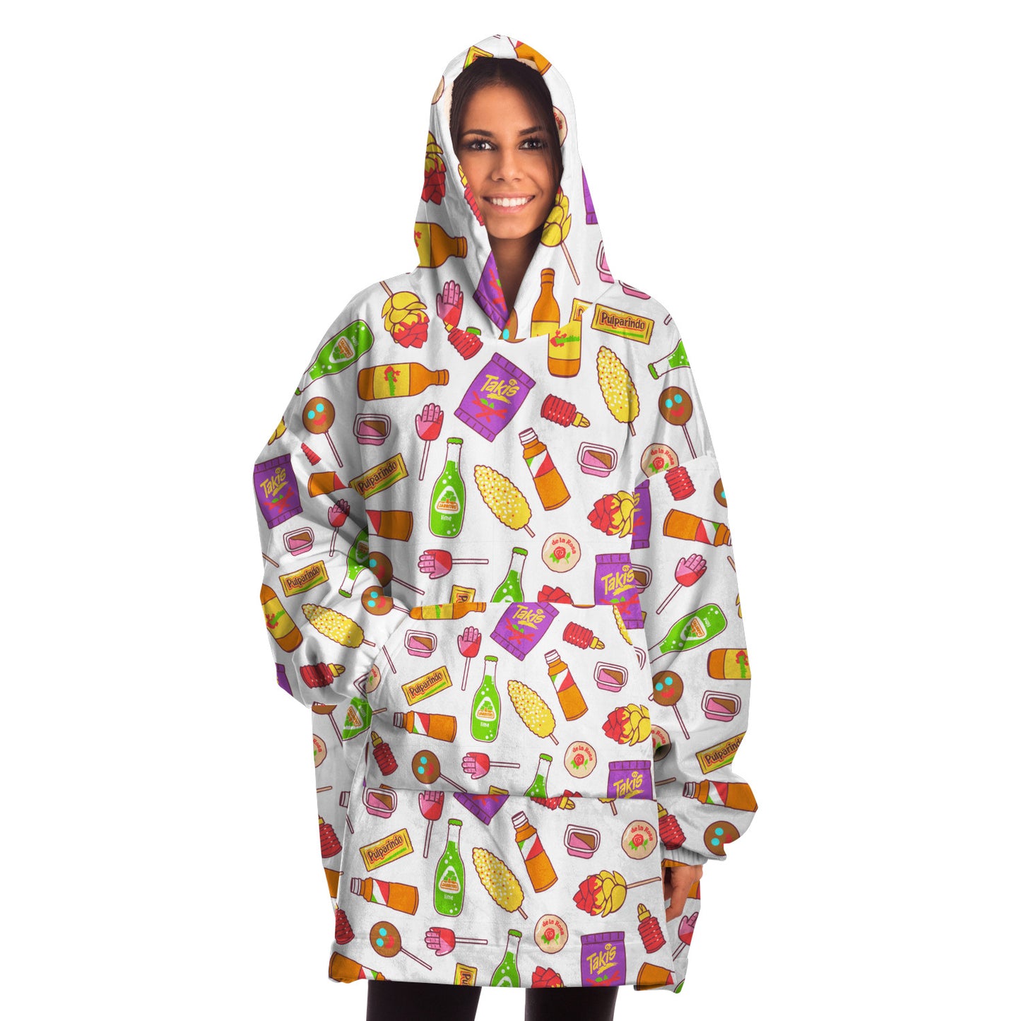 Mexican snacks Snug Hoodie blanket for mexican family or latin friend