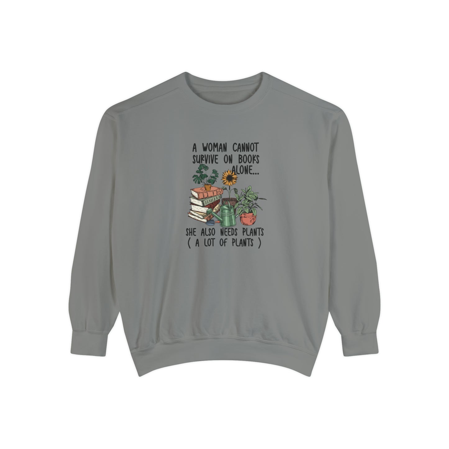 Books and plants Sweatshirt. Comfort colors sweatshirt for book lover and plant lady.