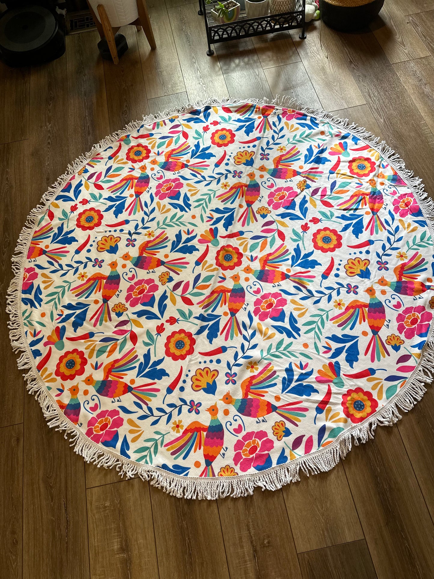 Otomi Beach towel. Circle fridge Mexican towel for picnic days or beach day. Limited time.