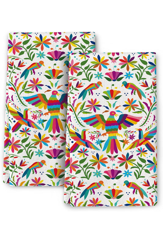 Mexican folk art kitchen towel. Mother’s Day gift for Mexican mom. Otomi art. Mexican folk art towel