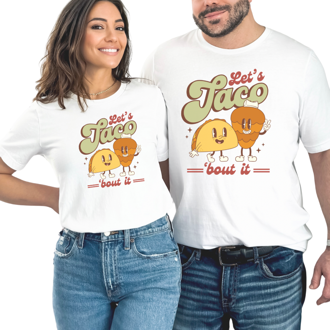 Let’s taco about it Unisex Heavy Cotton Tee. Tacos Al pastor shirt for Mexican or taco lover.