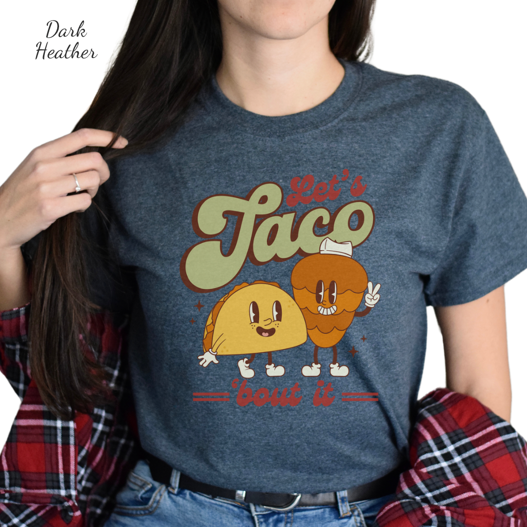 Let’s taco about it Unisex Heavy Cotton Tee. Tacos Al pastor shirt for Mexican or taco lover.