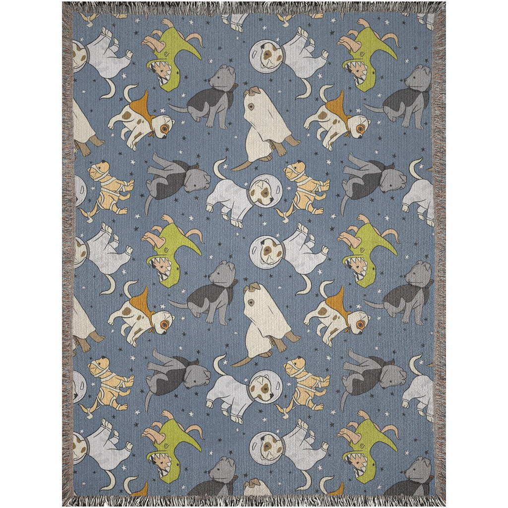 Dogs with halloween costume woven blanket for dog lover and halloween lover.