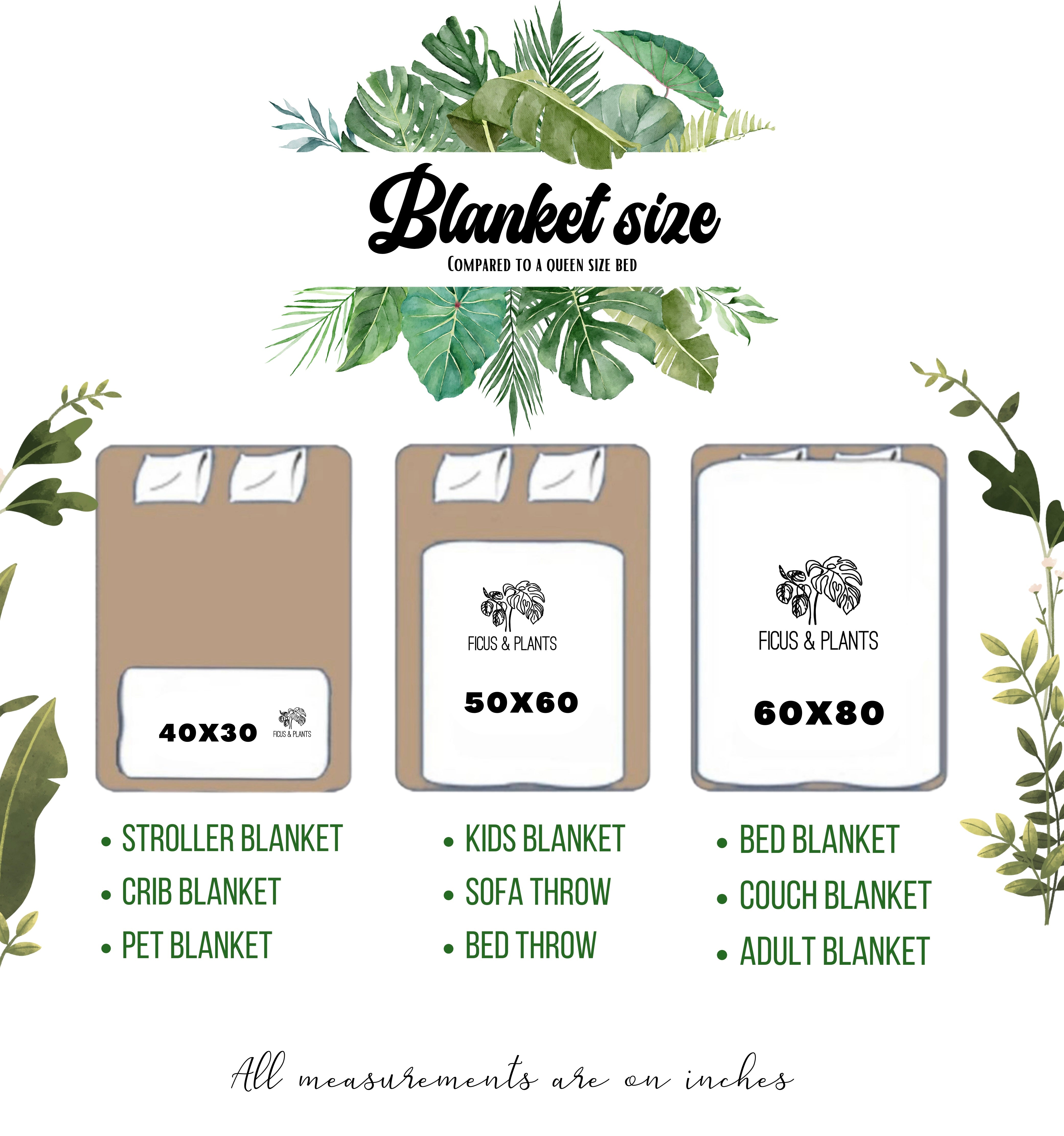 Minky blanket size online chart