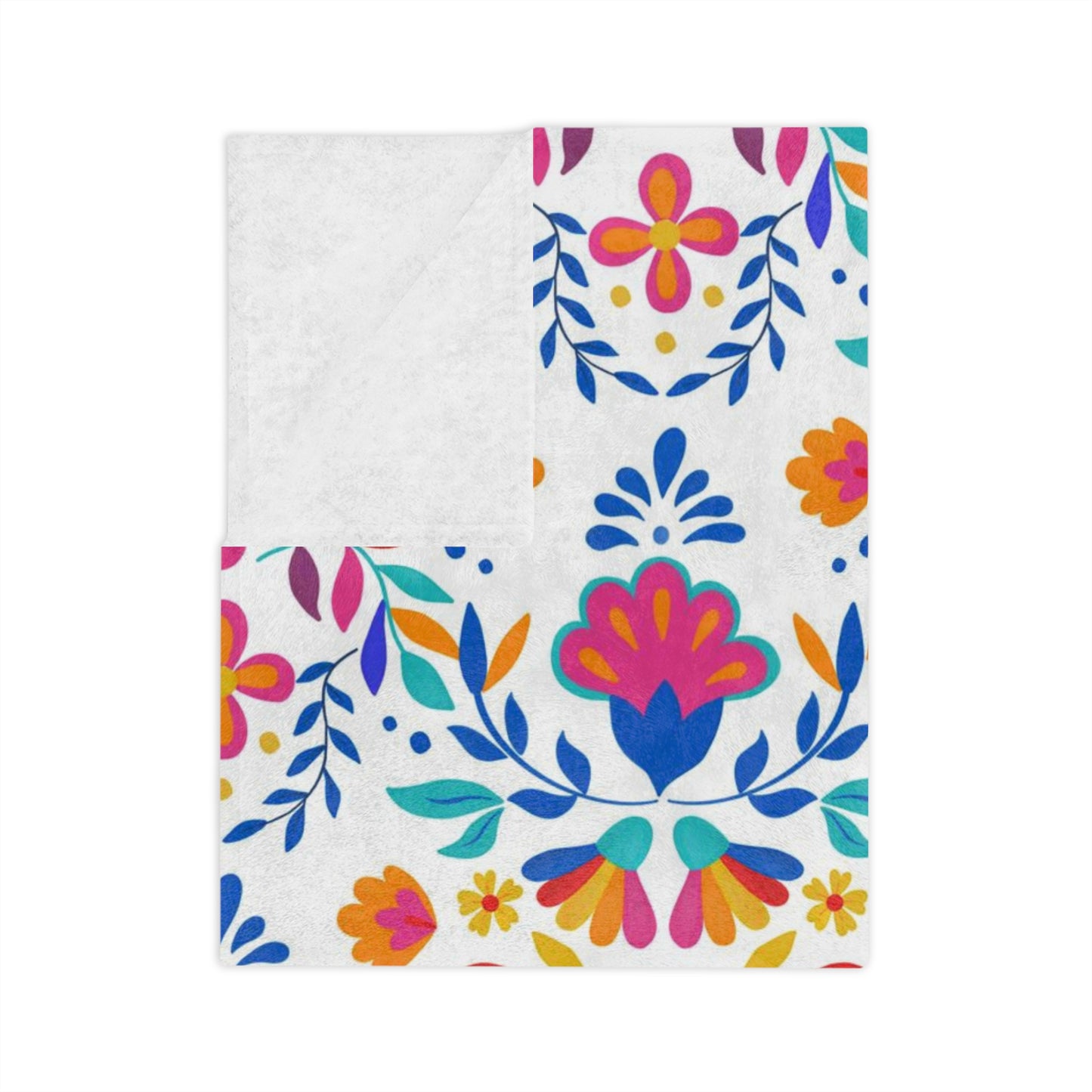 Mexican folk Blanket for her. Mexican home decor. Mexican flowers blanket.