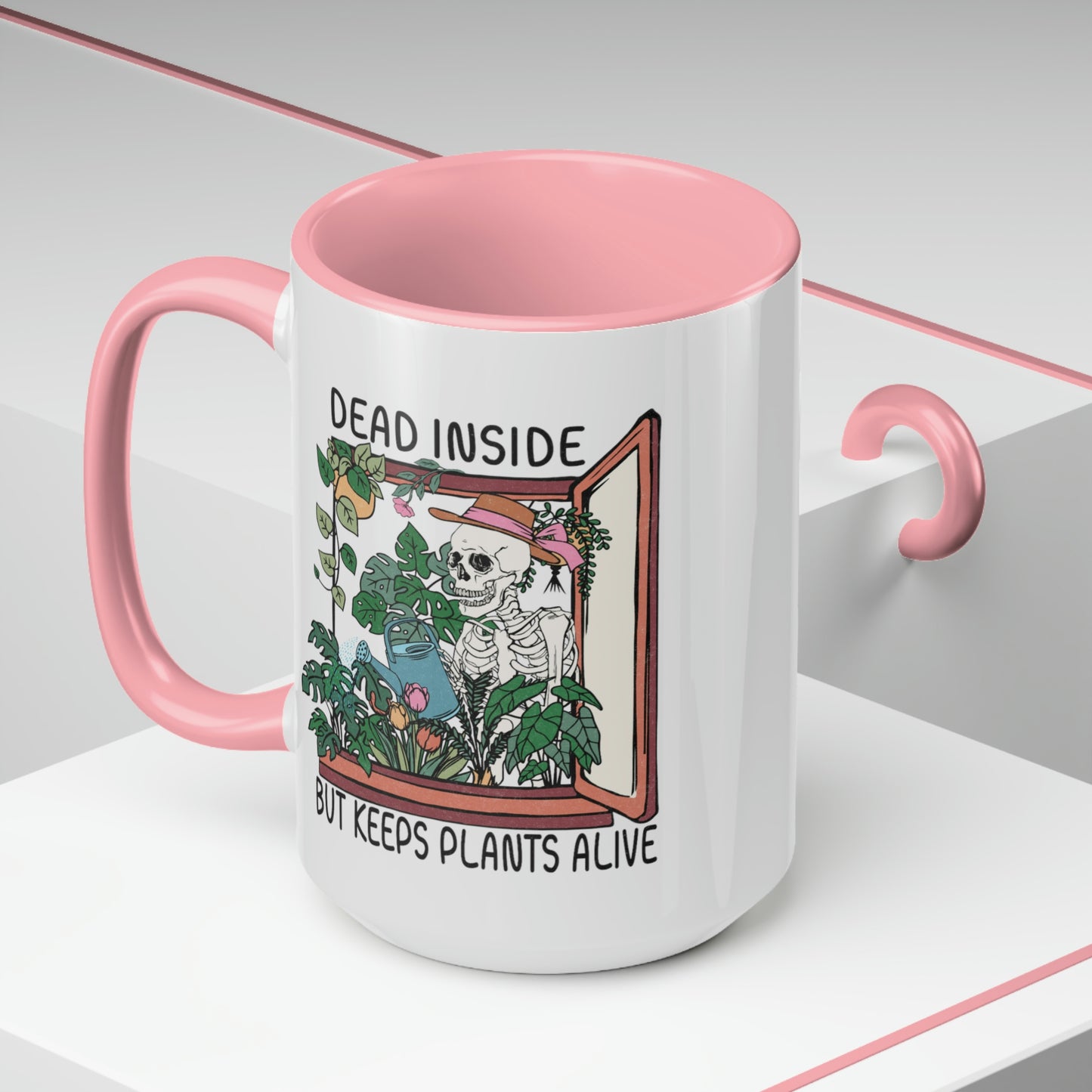 Funny plant Coffee Mugs, 15oz. Dead inside but keeps plants alive