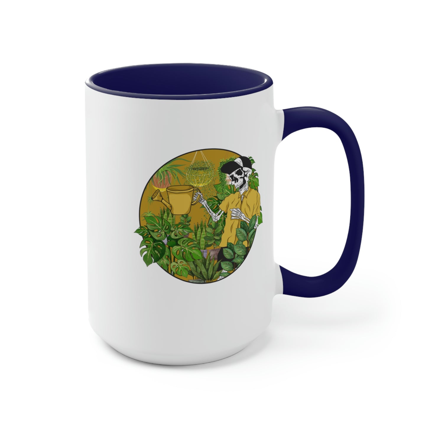 Plant skeleton Coffee Mugs, 15oz. Plant dad mug for him