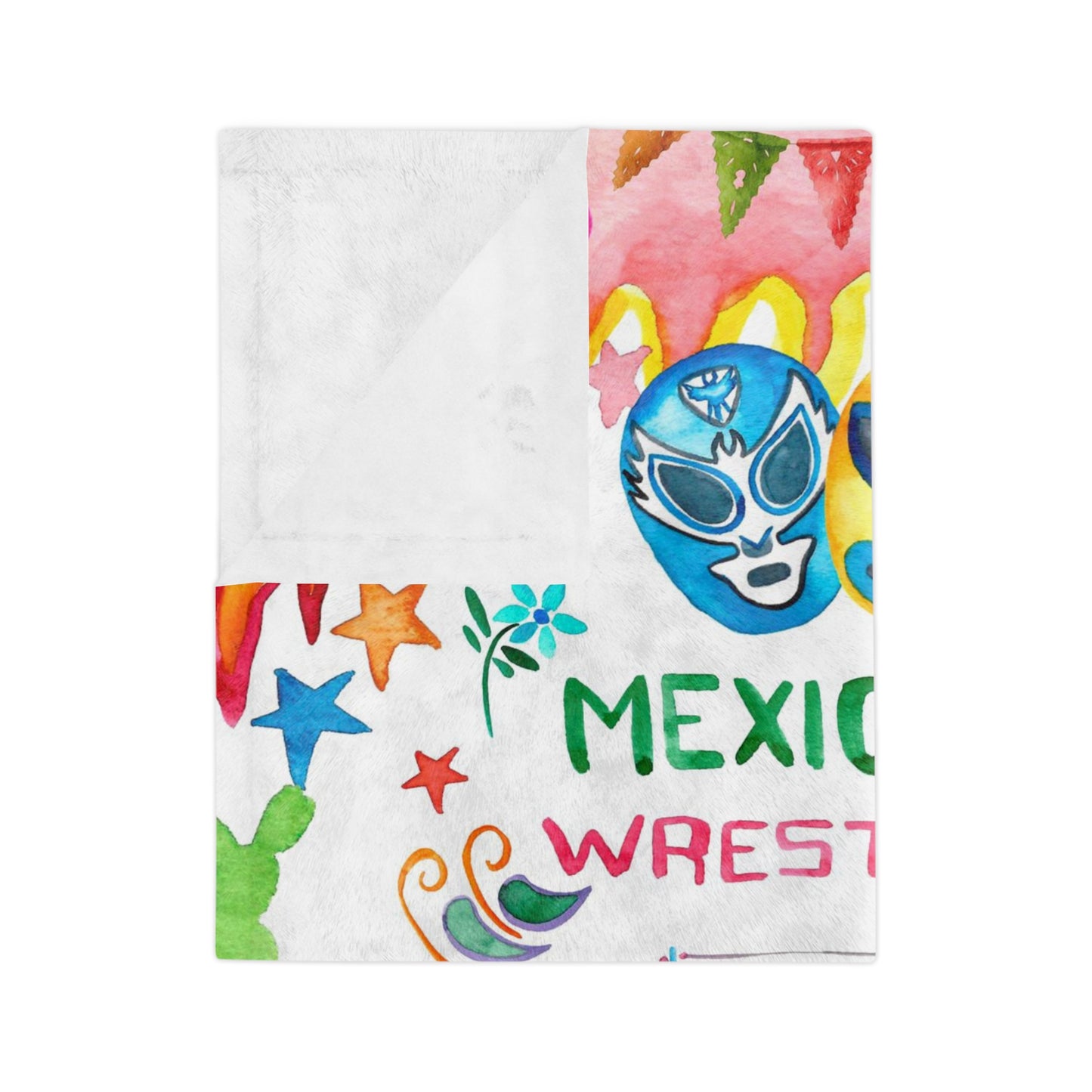 Lucha libre Blanket. Mexican wrestling blanket. Mexican folk home decor.