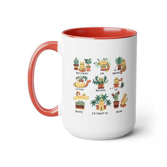 Funny cat Coffee Mugs, 15oz for cat lovers. Cats, plants and coffee. Plants and cats mug.