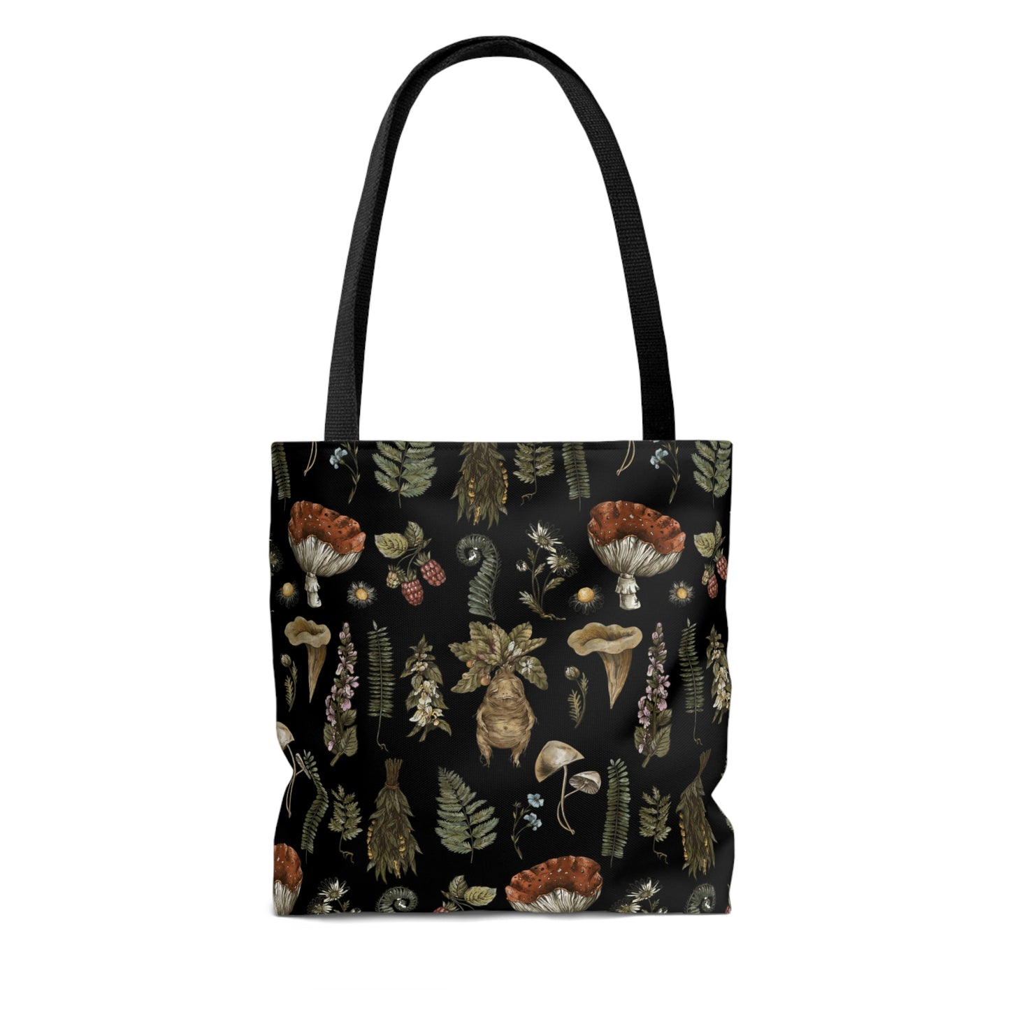 Dark cottagecore Tote Bag for plant witch, green witch or mushroom lover