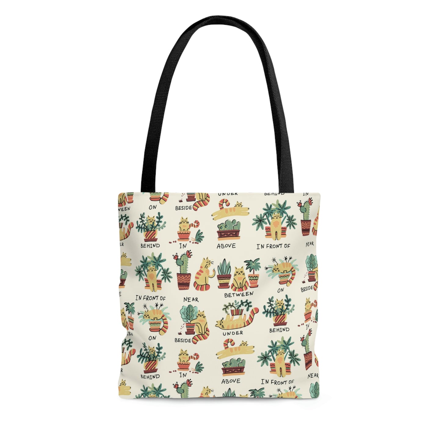 Cat Tote Bag for cat lovers. Funny cats and plants bag for plant lady or cat lady. Funny birthday gift for cat mama. Potted plants and cat
