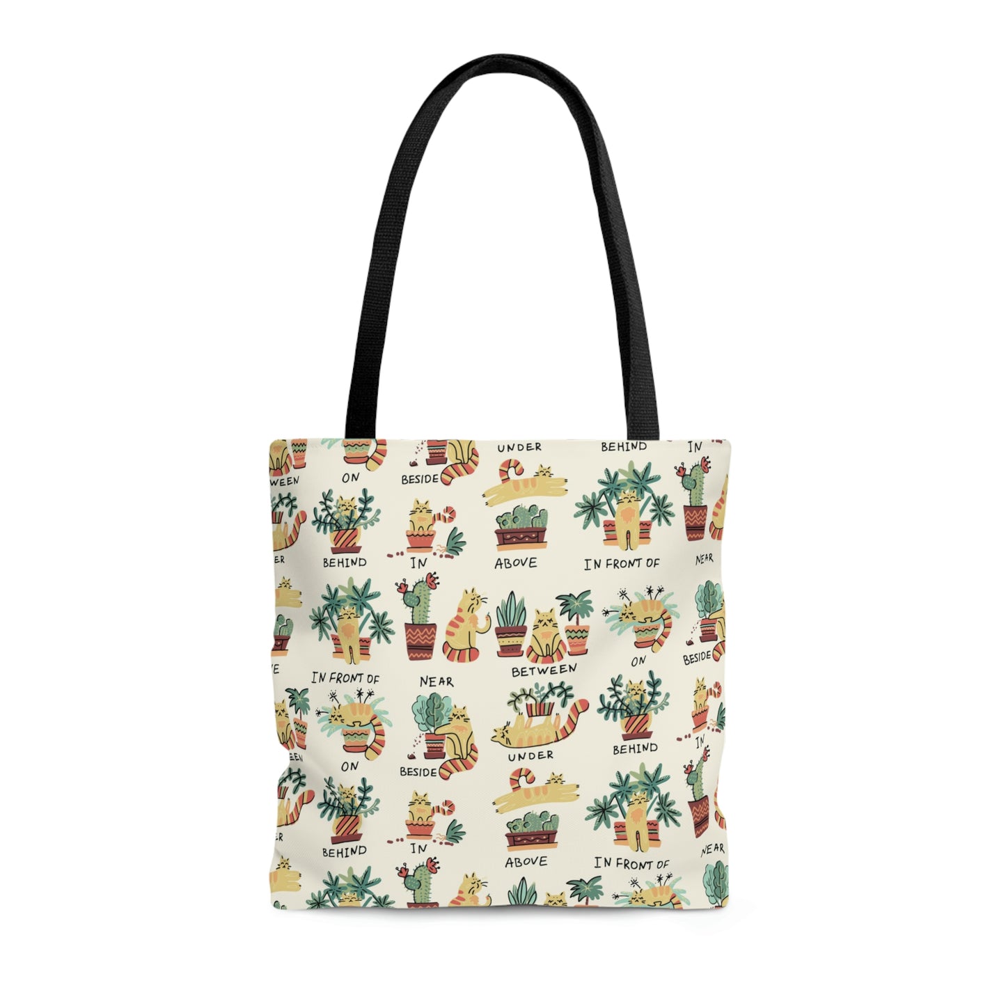Cat Tote Bag for cat lovers. Funny cats and plants bag for plant lady or cat lady. Funny birthday gift for cat mama. Potted plants and cat