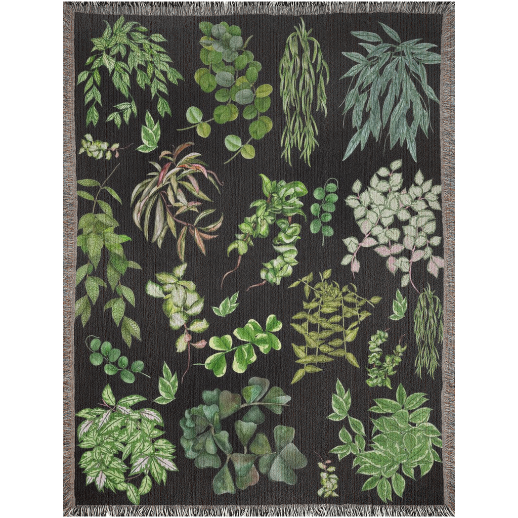 Hoya Plant Woven Blankets. Hoya lover gift. Plant bedding with 16 different hoya plants. Gift for Plant lady or plant daddy. Wax plant gift