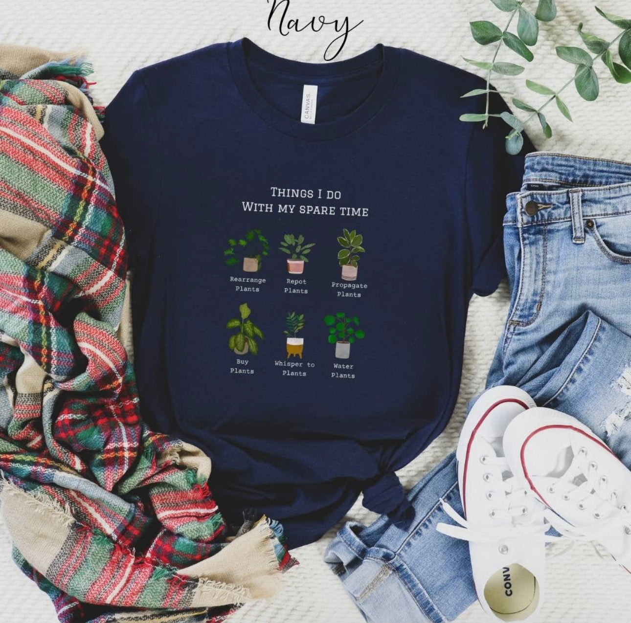 Things I do with my spread time Unisex Heavy Cotton Tee. Plant lover shirt. Christmas gift for plant lady, plant mama or plant dad